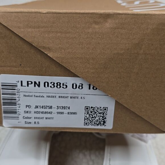 NIB JustFab Haidee Bright White Heeled Sandal Size 8.5 - Picture 8 of 9